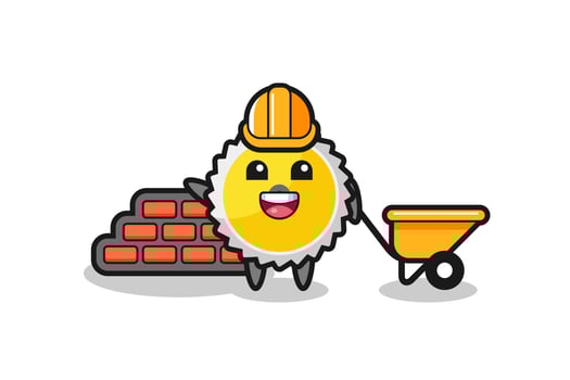 Cartoon character of saw blade as a builder vector