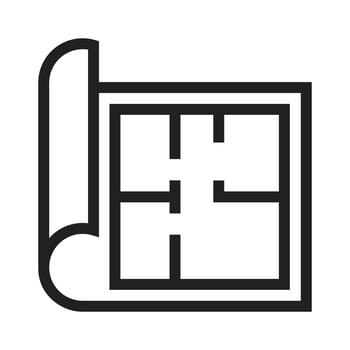 Architecture Plan Line Icon vector