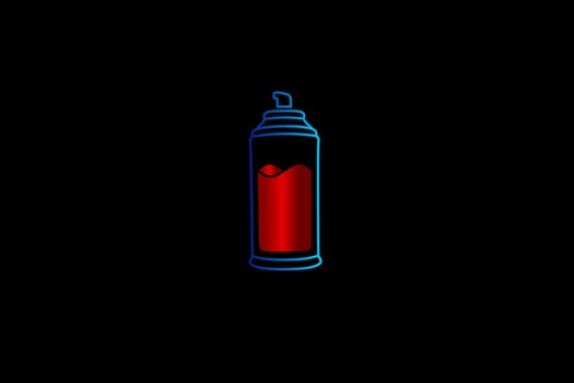 Paint spray line pop art portrait colorful design with dark background. Abstract vector illustration. Dark minimalist wallpaper