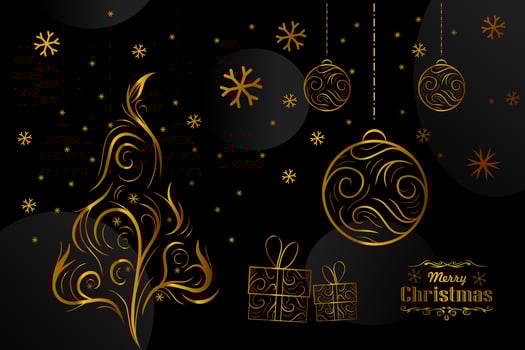 Black Merry Christmas web template Vector design.