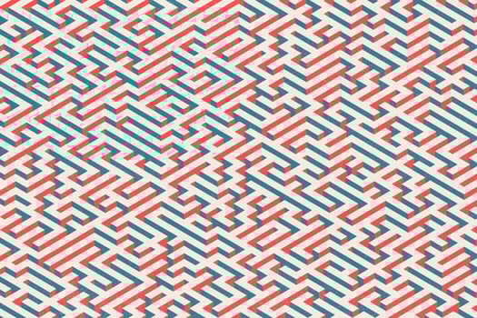 Retro endless maze background. Abstract noisy isometric labyrinth illustration in the retro style vector