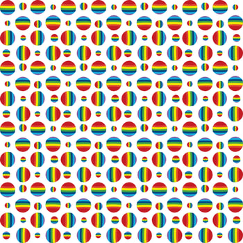 Colorful circle shape pattern, big and small, for LGBT pride concept or decoration. vector