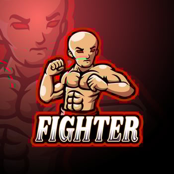 Fighter esport logo mascot design vector