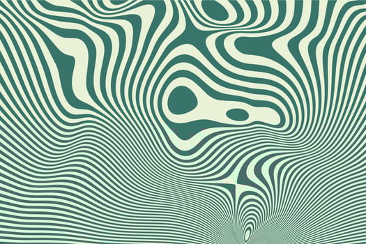 Dynamic fluid lines background. Abstract vintage green liquid striped wave optical illusion pattern vector