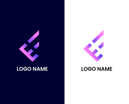 letter e and f modern logo design template vector