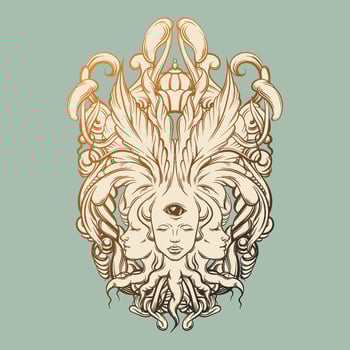 Vector hand drawn  illustration . Creative artwork. Template for card, poster, banner, print for t-shirt, pin, badge, patch.