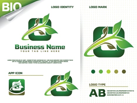 Initial letter O with Green leaf logo design vector