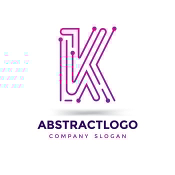 creative dots letter K logo design. Smart point idea technology K icon logotype. vector