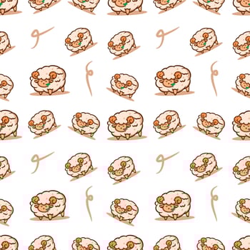 cute sheep seamless pattern background vector