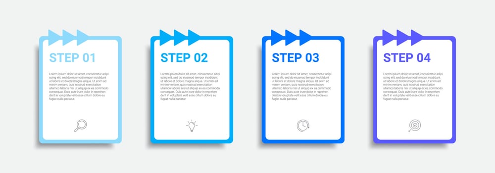 Infographic design with icons and 4 options or steps. For business process vector