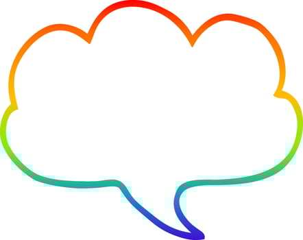rainbow gradient line drawing cartoon expression bubble vector