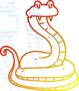 warm gradient line drawing cartoon snake vector