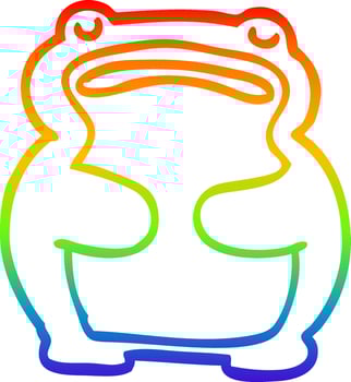 rainbow gradient line drawing cartoon frog vector