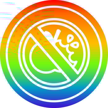 no healthy food circular in rainbow spectrum vector