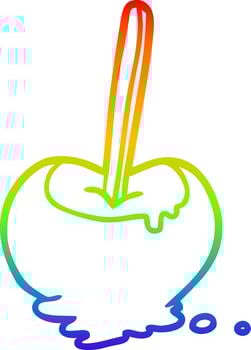 rainbow gradient line drawing toffee apple vector
