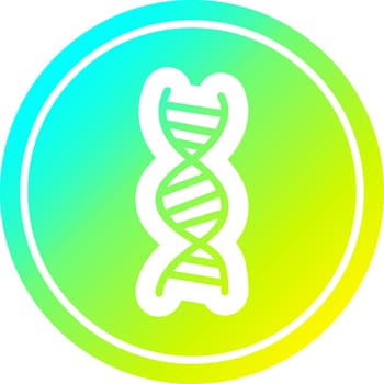 DNA chain circular in cold gradient spectrum vector