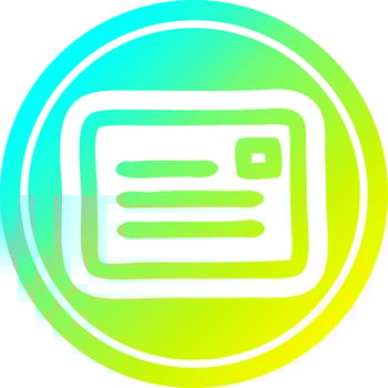 envelope letter circular in cold gradient spectrum vector