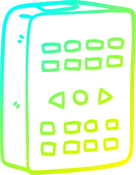 cold gradient line drawing cartoon old remote control vector