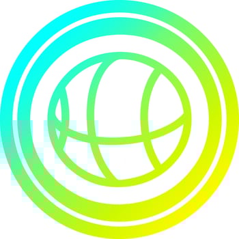 basketball sports in cold gradient spectrum vector