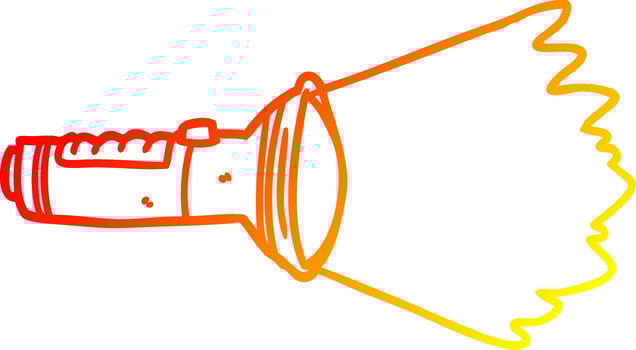 warm gradient line drawing electric torch shining vector