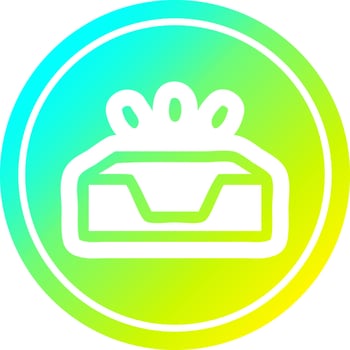 empty in tray circular in cold gradient spectrum vector