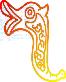 warm gradient line drawing cartoon war trumpet vector