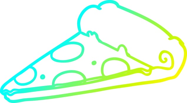 cold gradient line drawing slice of pizza vector