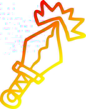 warm gradient line drawing cartoon sharp dagger vector