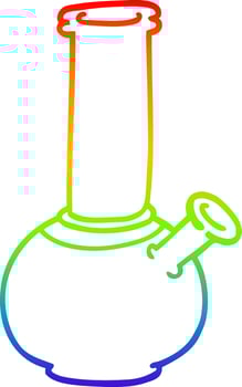 rainbow gradient line drawing cartoon bong vector