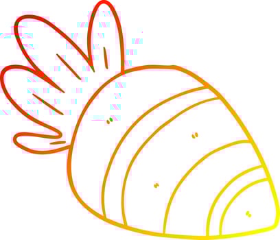 warm gradient line drawing cartoon carrot vector