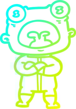 cold gradient line drawing cartoon weird alien communicating vector