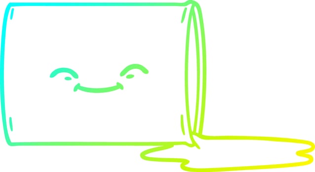 cold gradient line drawing cartoon happy oil drum vector