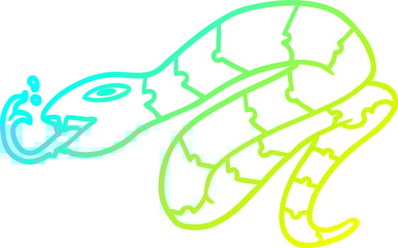 cold gradient line drawing hissing snake vector