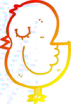 warm gradient line drawing cartoon bird vector