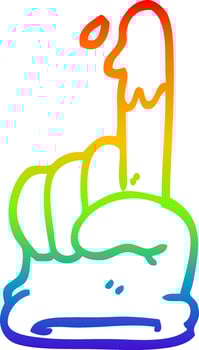rainbow gradient line drawing cartoon medical glove vector