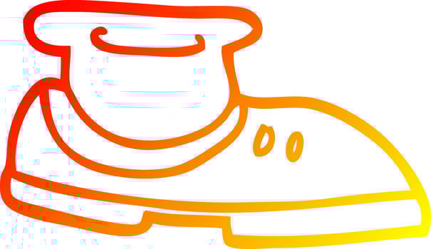 warm gradient line drawing cartoon shoe with sock vector