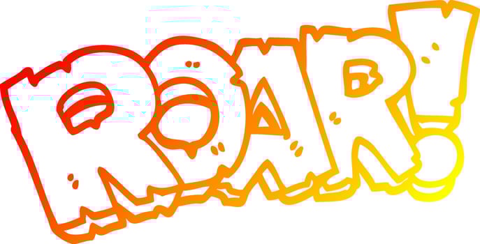 warm gradient line drawing cartoon roar sign vector