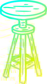 cold gradient line drawing adjustable artist stool vector