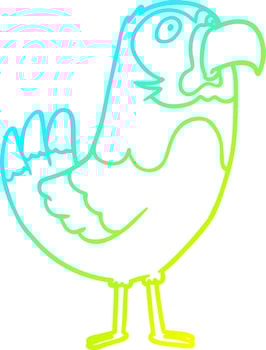 cold gradient line drawing cartoon parrot vector