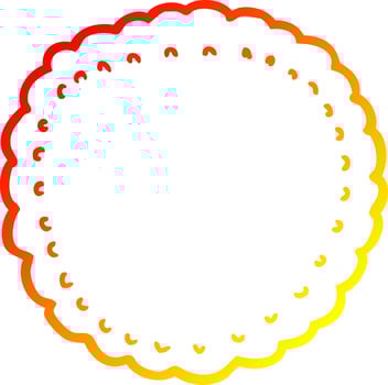 warm gradient line drawing cartoon biscuit vector