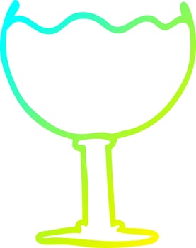 cold gradient line drawing cartoon glass of wine vector