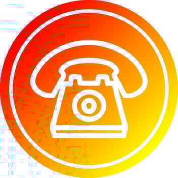 old telephone circular in hot gradient spectrum vector