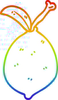 rainbow gradient line drawing cartoon lime fruit vector