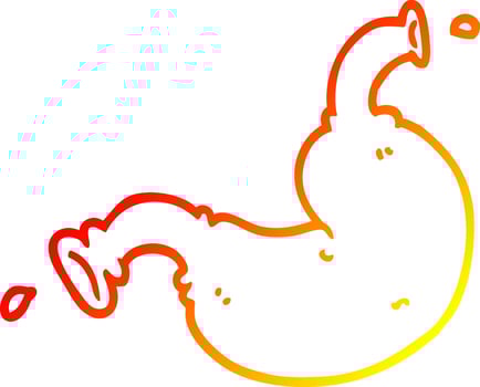 warm gradient line drawing cartoon human organ vector