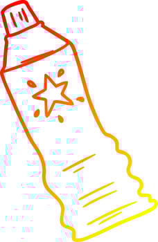 warm gradient line drawing cartoon tube of sunscreen lotion vector