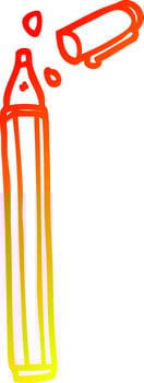 warm gradient line drawing cartoon office pen vector