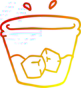 warm gradient line drawing cartoon drink in glass tumbler vector