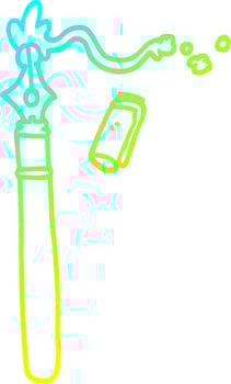 cold gradient line drawing cartoon fountain pen vector