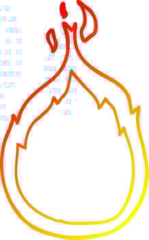 warm gradient line drawing cartoon flames vector