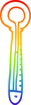 rainbow gradient line drawing cartoon medical thermometer vector
